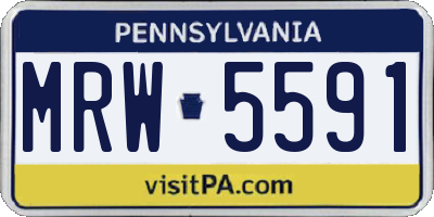 PA license plate MRW5591