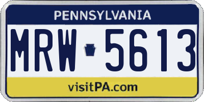 PA license plate MRW5613