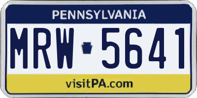 PA license plate MRW5641