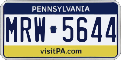 PA license plate MRW5644