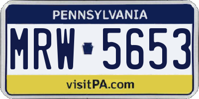PA license plate MRW5653