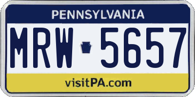 PA license plate MRW5657