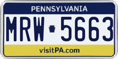 PA license plate MRW5663