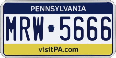 PA license plate MRW5666