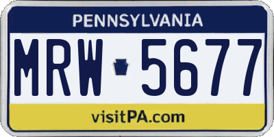 PA license plate MRW5677