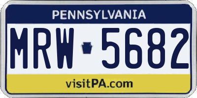 PA license plate MRW5682