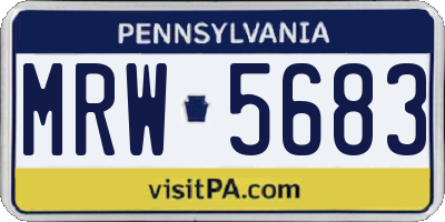 PA license plate MRW5683