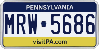 PA license plate MRW5686