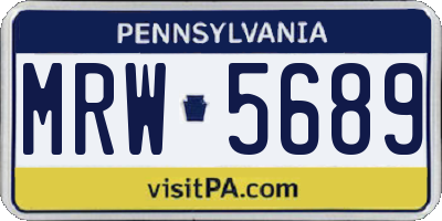 PA license plate MRW5689