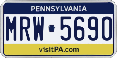 PA license plate MRW5690