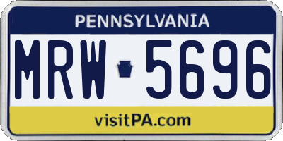 PA license plate MRW5696
