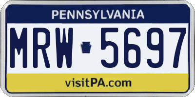 PA license plate MRW5697
