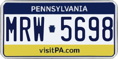 PA license plate MRW5698