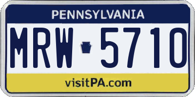 PA license plate MRW5710