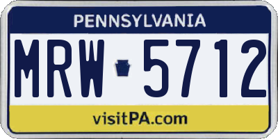 PA license plate MRW5712