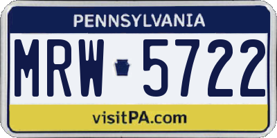 PA license plate MRW5722
