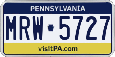 PA license plate MRW5727