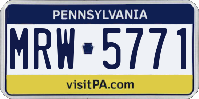 PA license plate MRW5771
