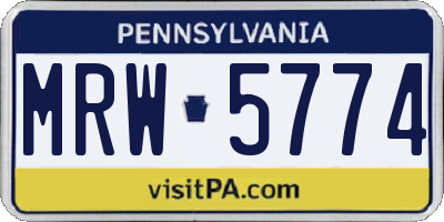 PA license plate MRW5774