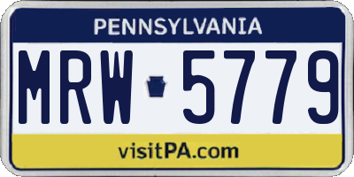 PA license plate MRW5779