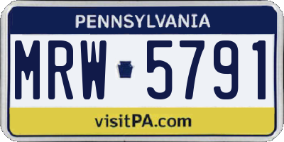 PA license plate MRW5791