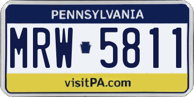 PA license plate MRW5811
