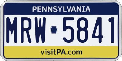 PA license plate MRW5841