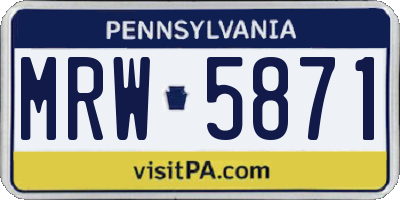 PA license plate MRW5871
