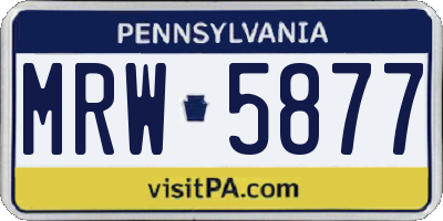 PA license plate MRW5877