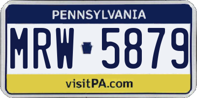 PA license plate MRW5879