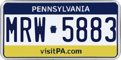 PA license plate MRW5883