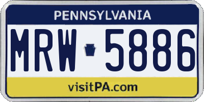 PA license plate MRW5886