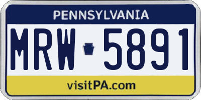 PA license plate MRW5891