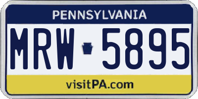 PA license plate MRW5895