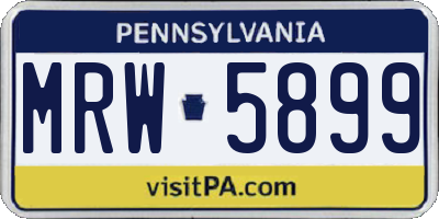 PA license plate MRW5899