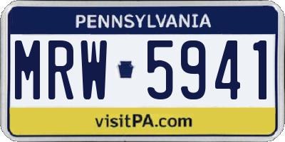 PA license plate MRW5941