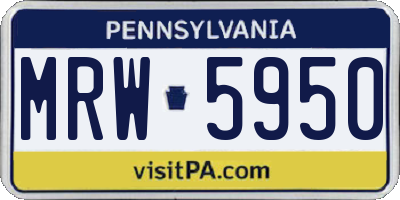 PA license plate MRW5950