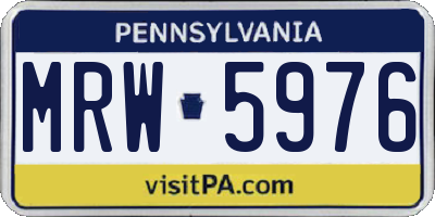 PA license plate MRW5976