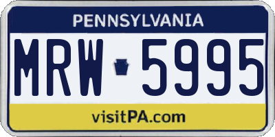 PA license plate MRW5995
