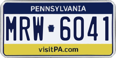 PA license plate MRW6041