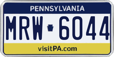 PA license plate MRW6044