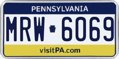 PA license plate MRW6069