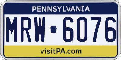 PA license plate MRW6076