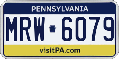 PA license plate MRW6079