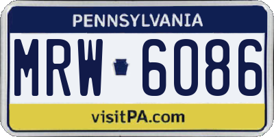 PA license plate MRW6086