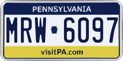 PA license plate MRW6097