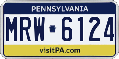 PA license plate MRW6124