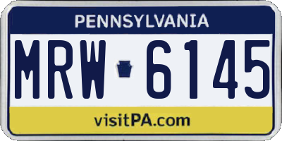 PA license plate MRW6145