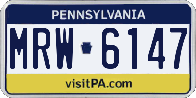 PA license plate MRW6147