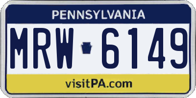PA license plate MRW6149